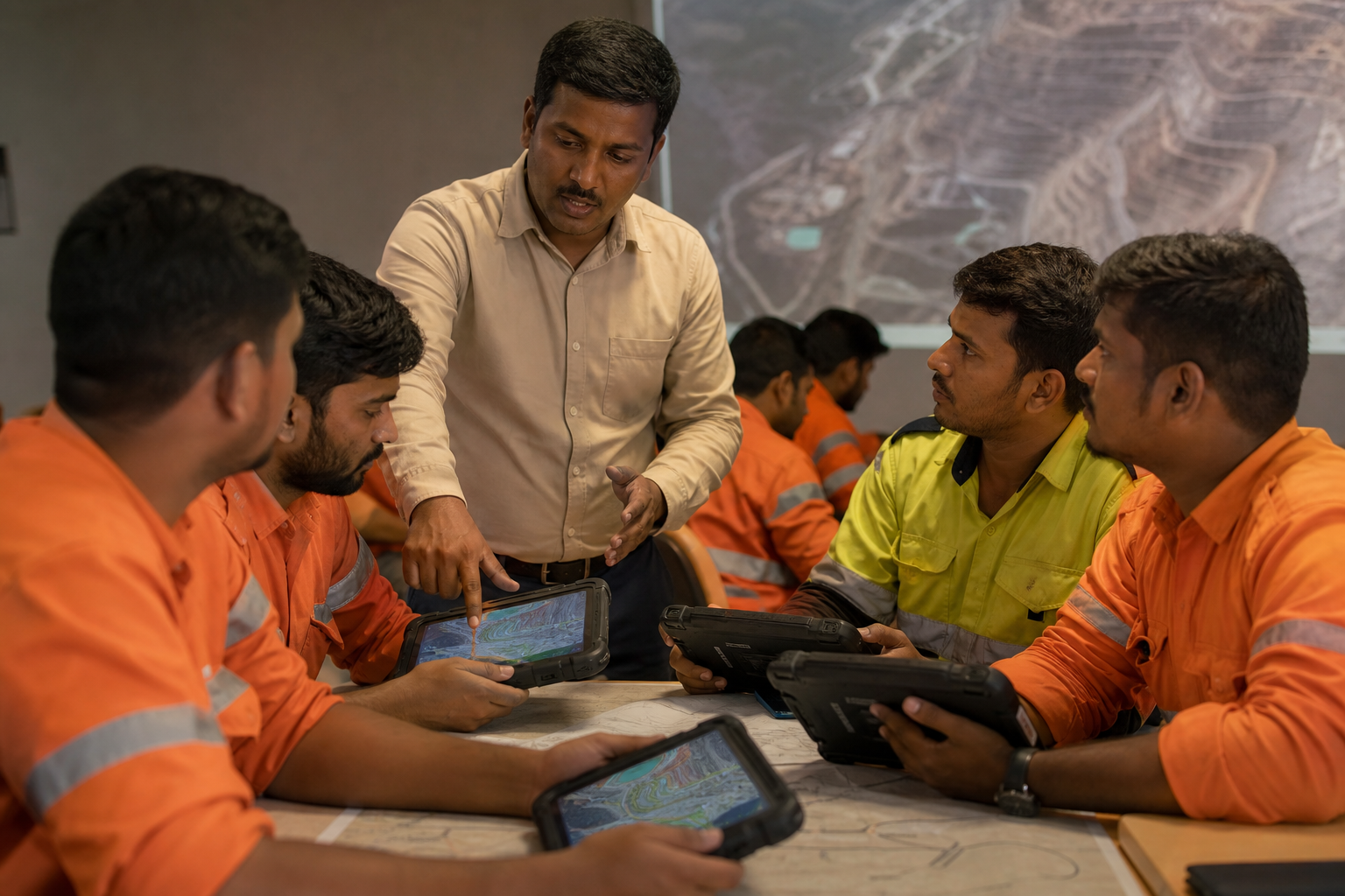 Indian mining professionals in a digital skills training session